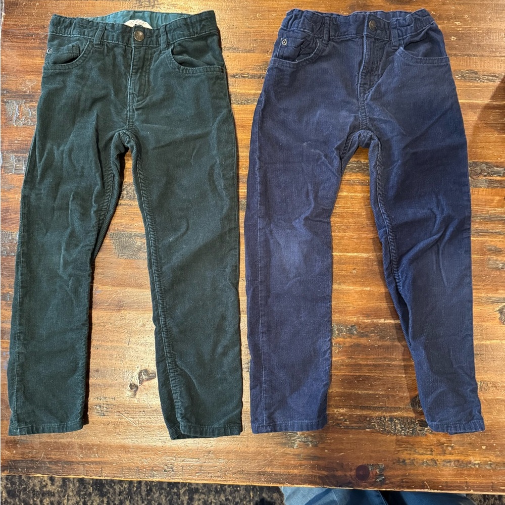 Kids Corduroy Pants Set - Navy and Forest Green